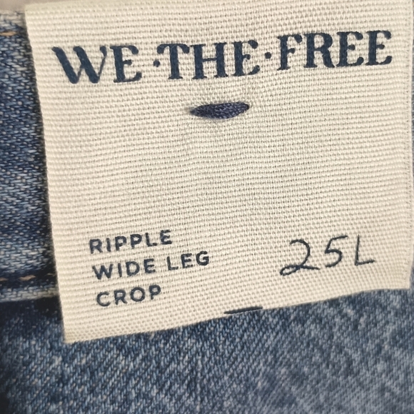 NWT Free People We The Free Ripple Wide-Leg Pieced Cropped Jeans Size 25 Tall - Picture 7 of 16